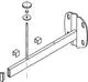 Produktabbildung der Kermi Universalkonsole Konvektor, L=800 mm, weiß, ZB00180002, bestehend aus Halterung, Stange, Würfeln und Schrauben.